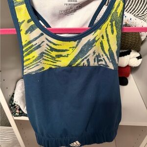 Adidas Primegreen Sports Bra in Blue and Yellow
